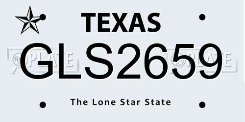 GLS2659 Texas License Plate