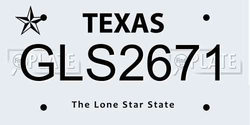 GLS2671 Texas License Plate