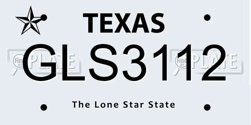 GLS3112 Texas License Plate