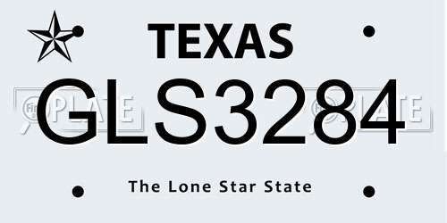 GLS3284 Texas License Plate