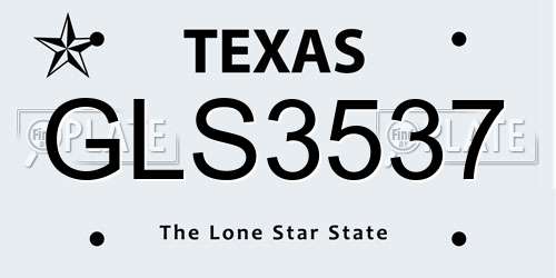 GLS3537 Texas License Plate