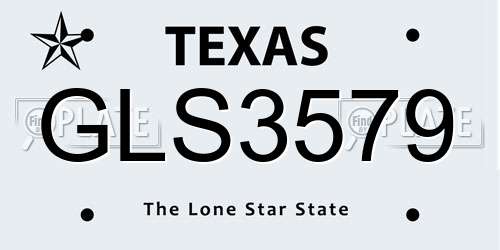 GLS3579 Texas License Plate