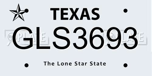 GLS3693 Texas License Plate