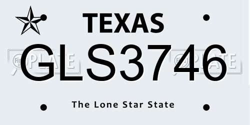 GLS3746 Texas License Plate