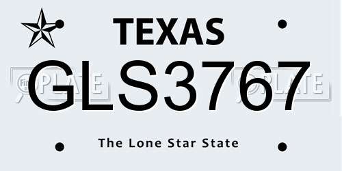 GLS3767 Texas License Plate