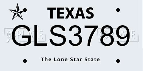 GLS3789 Texas License Plate