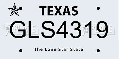 GLS4319 Texas License Plate