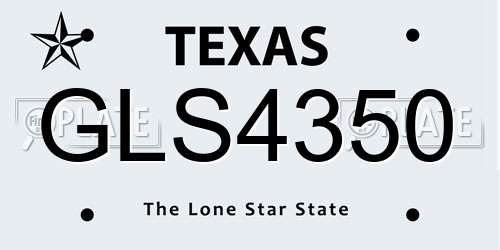 GLS4350 Texas License Plate