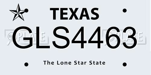 GLS4463 Texas License Plate