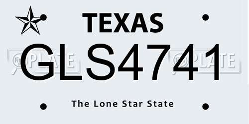 GLS4741 Texas License Plate