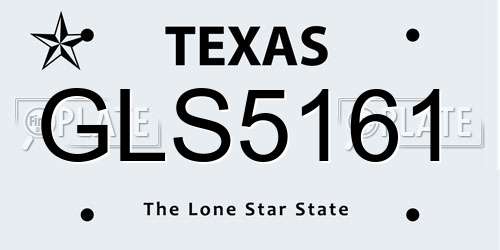 GLS5161 Texas License Plate