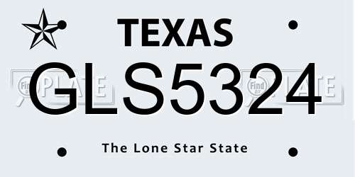 GLS5324 Texas License Plate