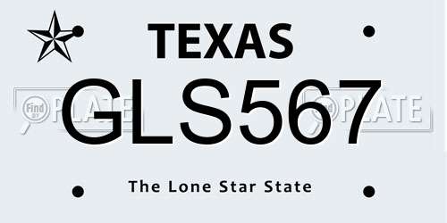 GLS567 Texas License Plate