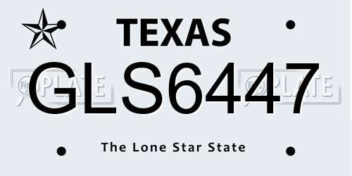 GLS6447 Texas License Plate