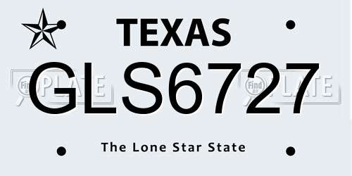 GLS6727 Texas License Plate