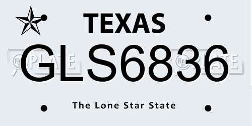 GLS6836 Texas License Plate