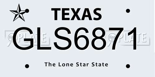 GLS6871 Texas License Plate