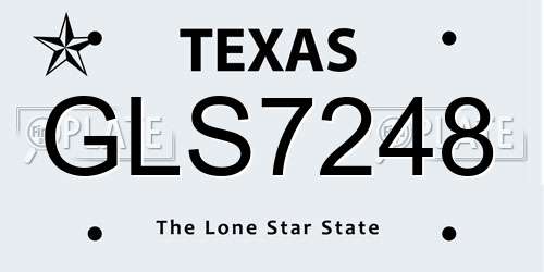 GLS7248 Texas License Plate