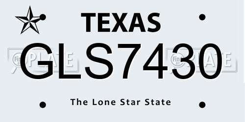 GLS7430 Texas License Plate