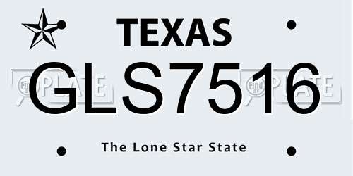 GLS7516 Texas License Plate