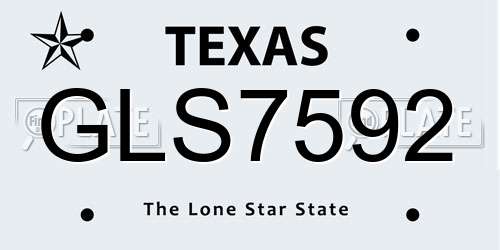 GLS7592 Texas License Plate