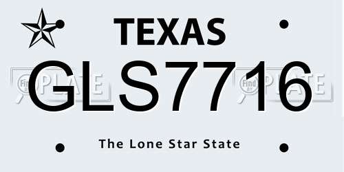GLS7716 Texas License Plate