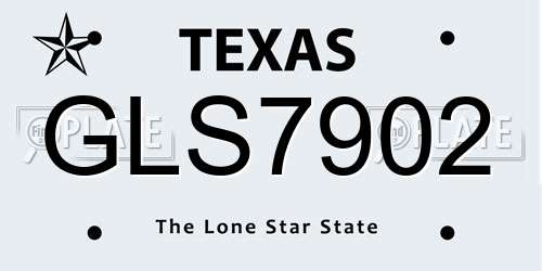 GLS7902 Texas License Plate