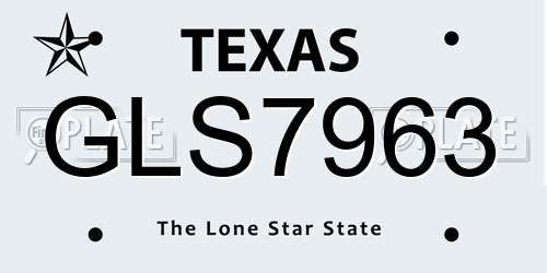 GLS7963 Texas License Plate