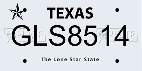 GLS8514 Texas License Plate