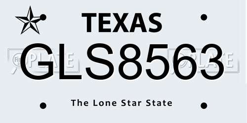 GLS8563 Texas License Plate
