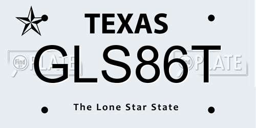 GLS86T Texas License Plate