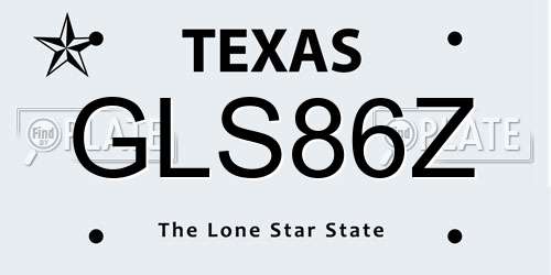 GLS86Z Texas License Plate