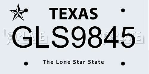 GLS9845 Texas License Plate