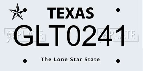 GLT0241 Texas License Plate