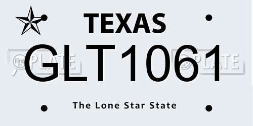 GLT1061 Texas License Plate