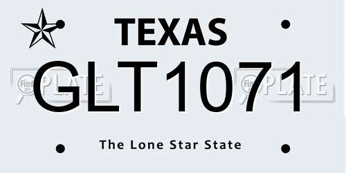 GLT1071 Texas License Plate