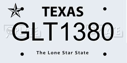 GLT1380 Texas License Plate