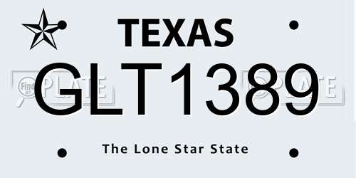 GLT1389 Texas License Plate
