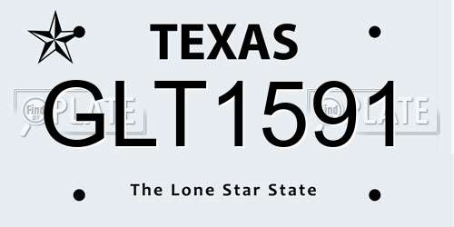 GLT1591 Texas License Plate