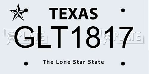 GLT1817 Texas License Plate