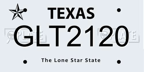 GLT2120 Texas License Plate
