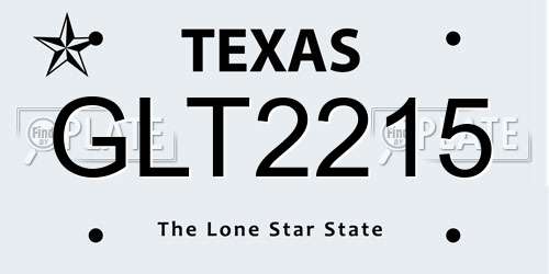 GLT2215 Texas License Plate
