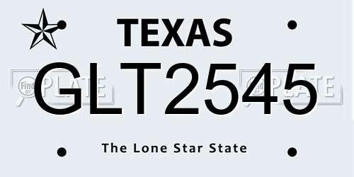GLT2545 Texas License Plate