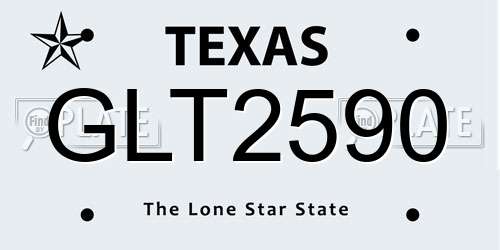 GLT2590 Texas License Plate