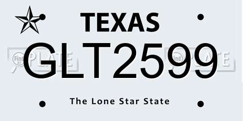GLT2599 Texas License Plate