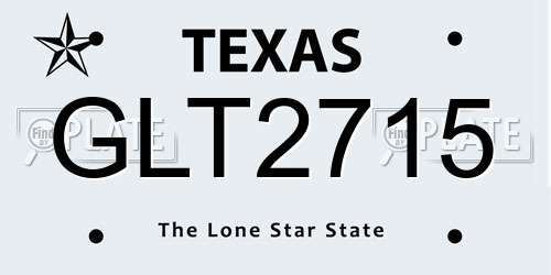 GLT2715 Texas License Plate