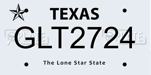 GLT2724 Texas License Plate