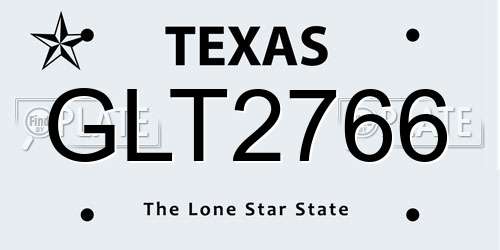 GLT2766 Texas License Plate