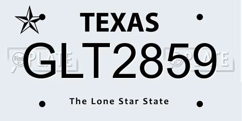GLT2859 Texas License Plate