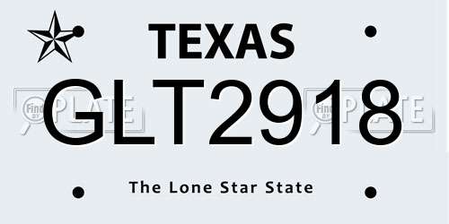 GLT2918 Texas License Plate
